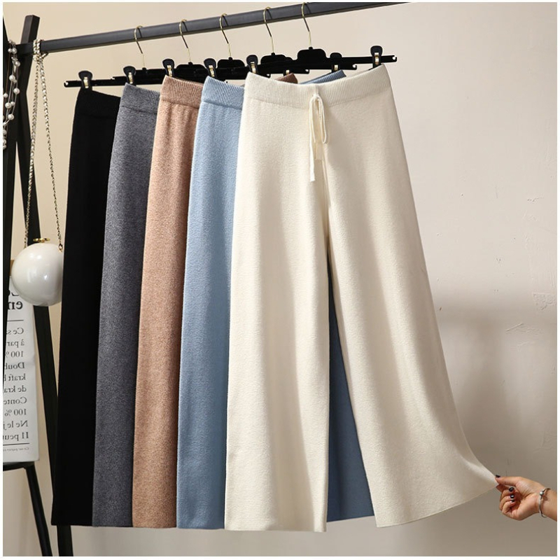 Winter Clothing Youtube - Autumn Winter Women Thick Knit Wide-leg