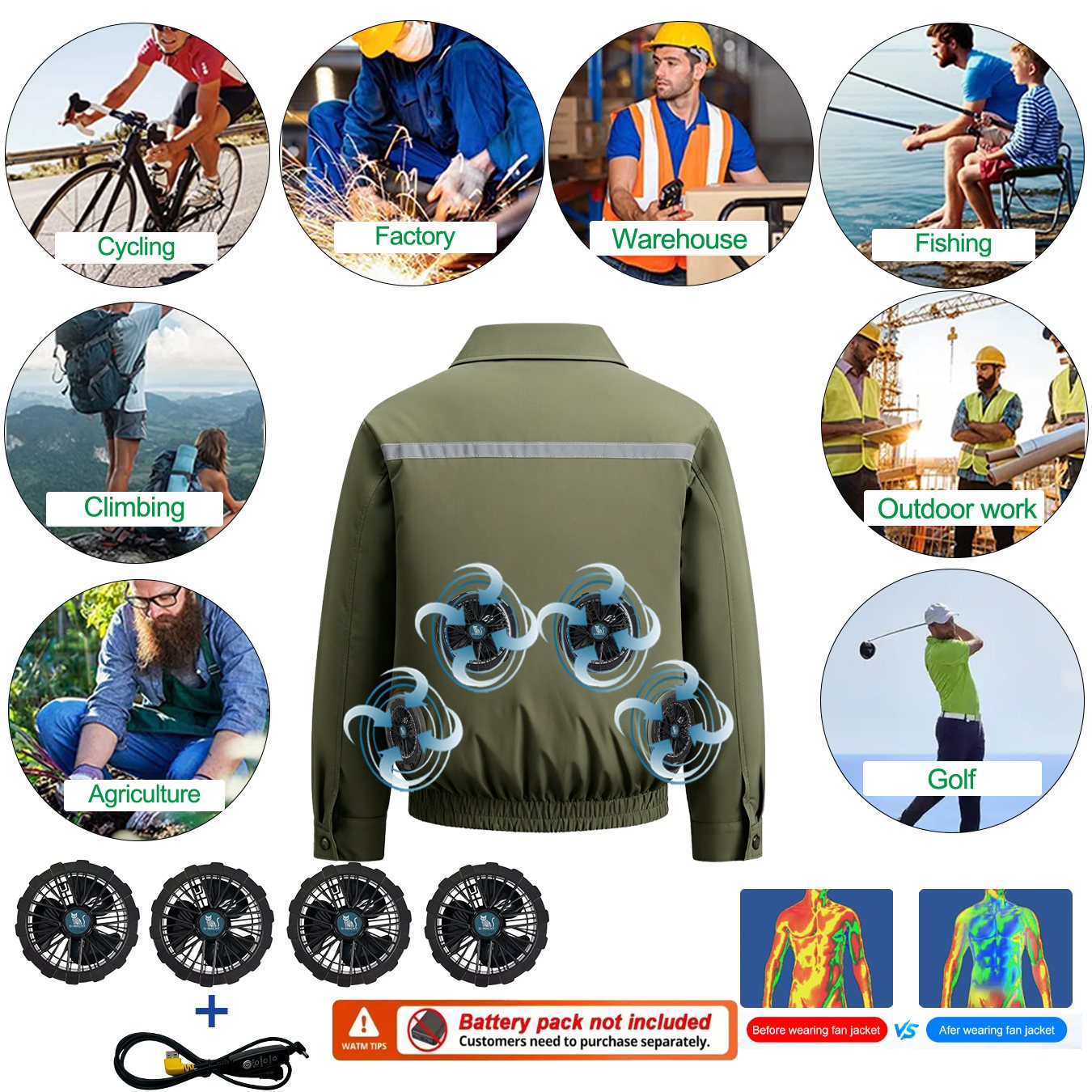 Summer 4 Fans Air Conditioning - огляд і ціна Down Vest Ultralight