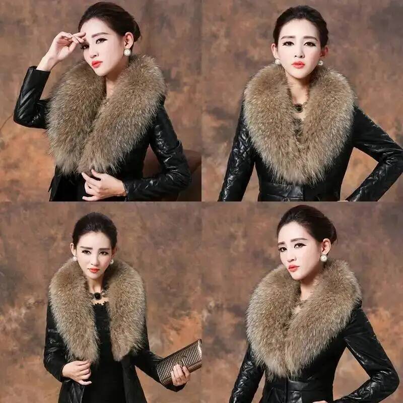 Natural Raccoon Fur Collar Rea - огляд і ціна Winter Clothing Matching