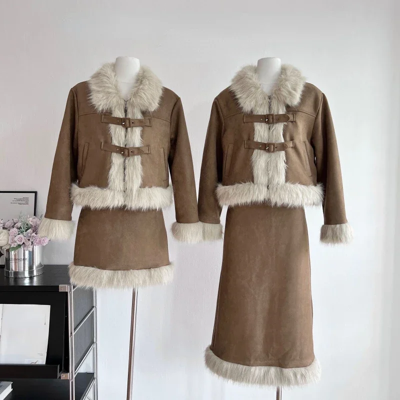 Autumn Retro Faux Fur 2 Piece  - огляд і ціна Winter Clothing Sale
